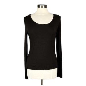 Pier Antonio Gaspari Womens Brown Long Sleeve Blouse Scoop Neck Tee size 12